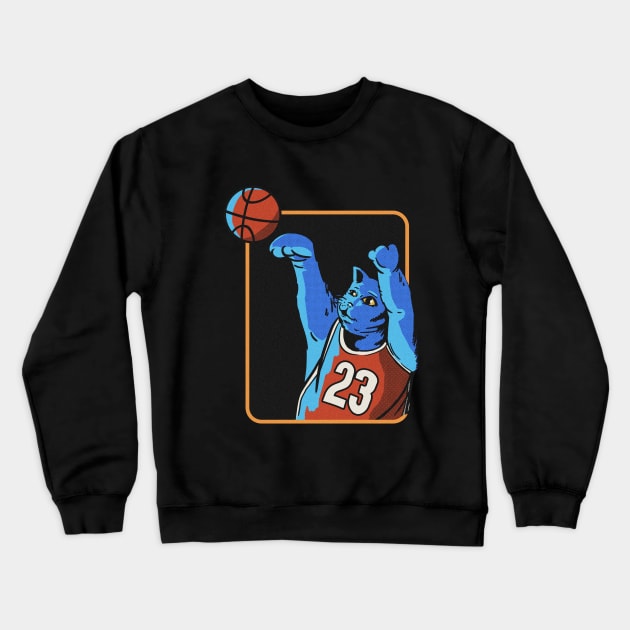 basketball the cat Crewneck Sweatshirt by Translucia